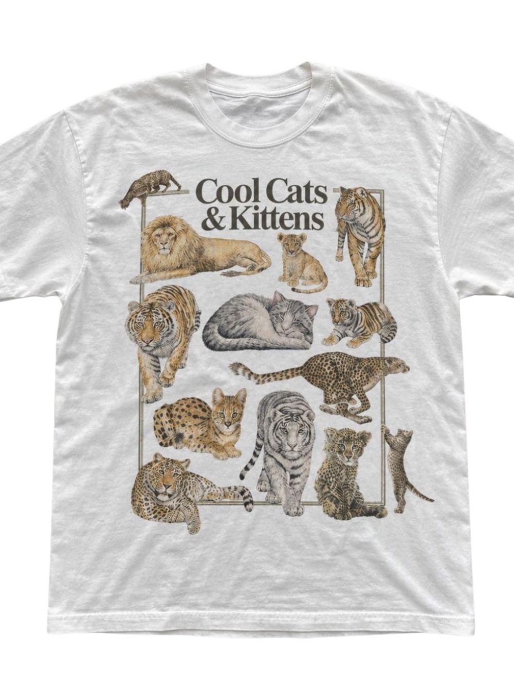 Gildan White 'Cool Cats & Kittens' Graphic Short Sleeve Tee